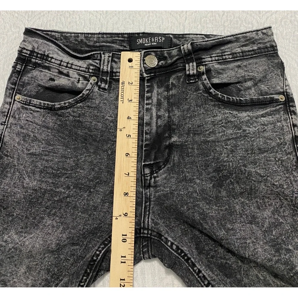 Smoke &‎ Ash Premium Denim Jeans Mens 30x30 Acid Wash Slim Fit Cotton Blend